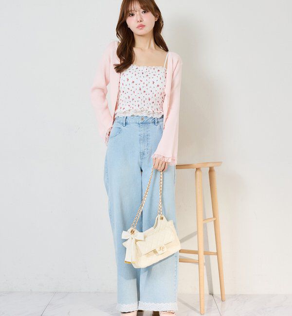  「袖レースカーディガン」|ニット・セーター|