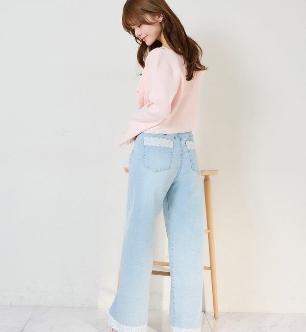  「袖レースカーディガン」|ニット・セーター|