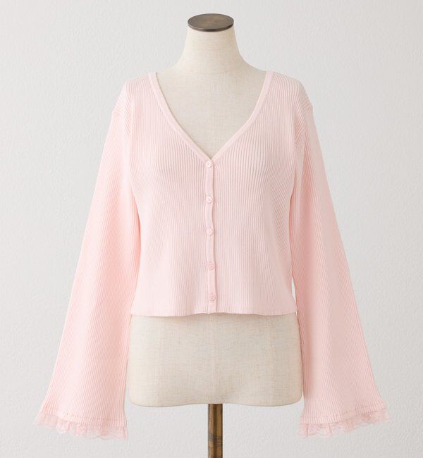  「袖レースカーディガン」|ニット・セーター|