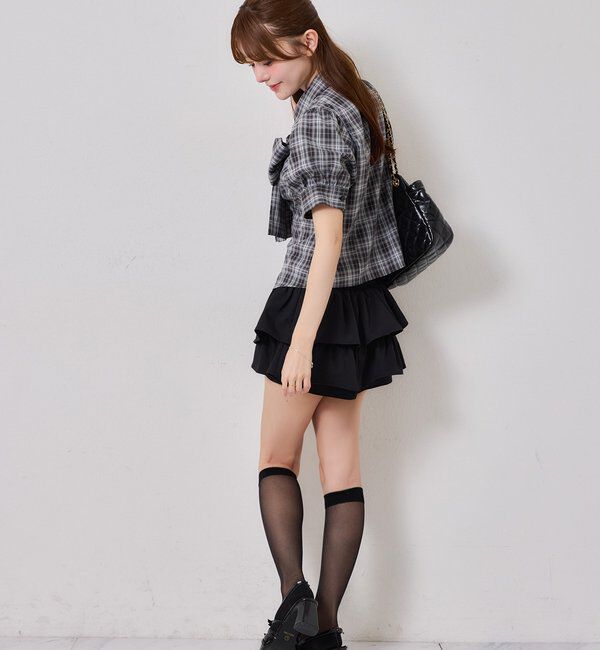  「半袖フロントギャザーボウタイブラウス」|シャツ・ブラウス|