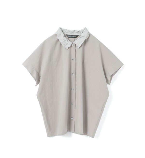 mizuiro ind「mizuiro ind ワッシャーカラーワイドシャツ」|シャツ・ブラウス|グレー