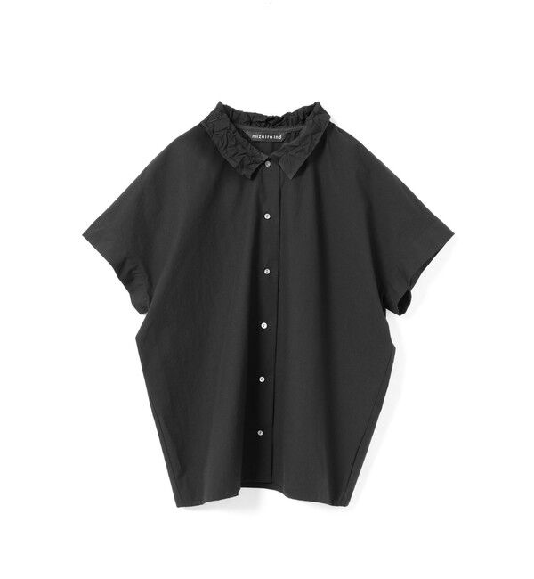 mizuiro ind「mizuiro ind ワッシャーカラーワイドシャツ」|シャツ・ブラウス|ブラック