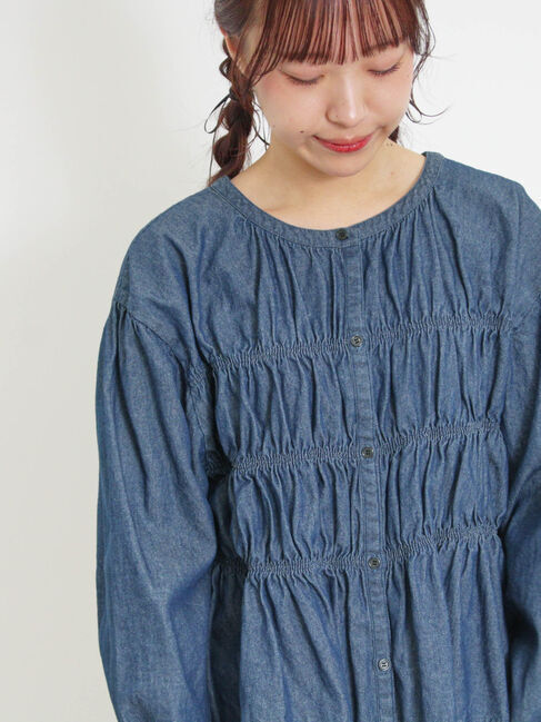 Samansa Mos2「デニム/ツイルシャーリングブラウス」|シャツ・ブラウス|