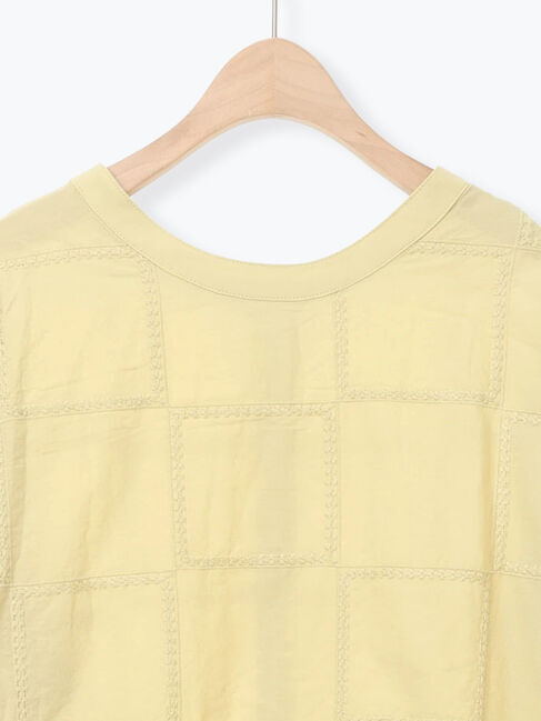 Samansa Mos2「スクエア刺繍バンドカラーブラウス」|シャツ・ブラウス|