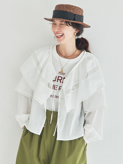 Samansa Mos2「レースボレロブラウス」|シャツ・ブラウス|