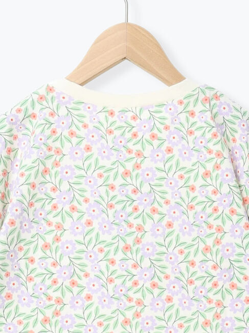 Samansa Mos2 Lagom「花柄袖フリルTシャツ」|Tシャツ・カットソー|