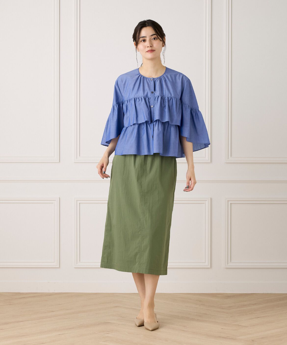 7-IDconcept.「《WEB限定カラー》ティアードフリルブラウス」|シャツ・ブラウス|