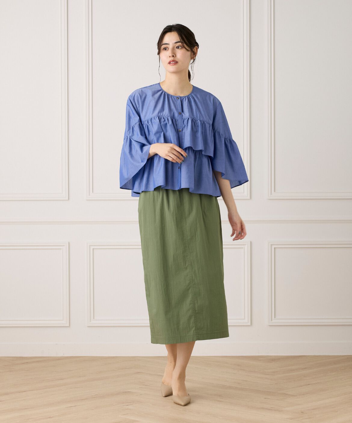 7-IDconcept.「《WEB限定カラー》ティアードフリルブラウス」|シャツ・ブラウス|