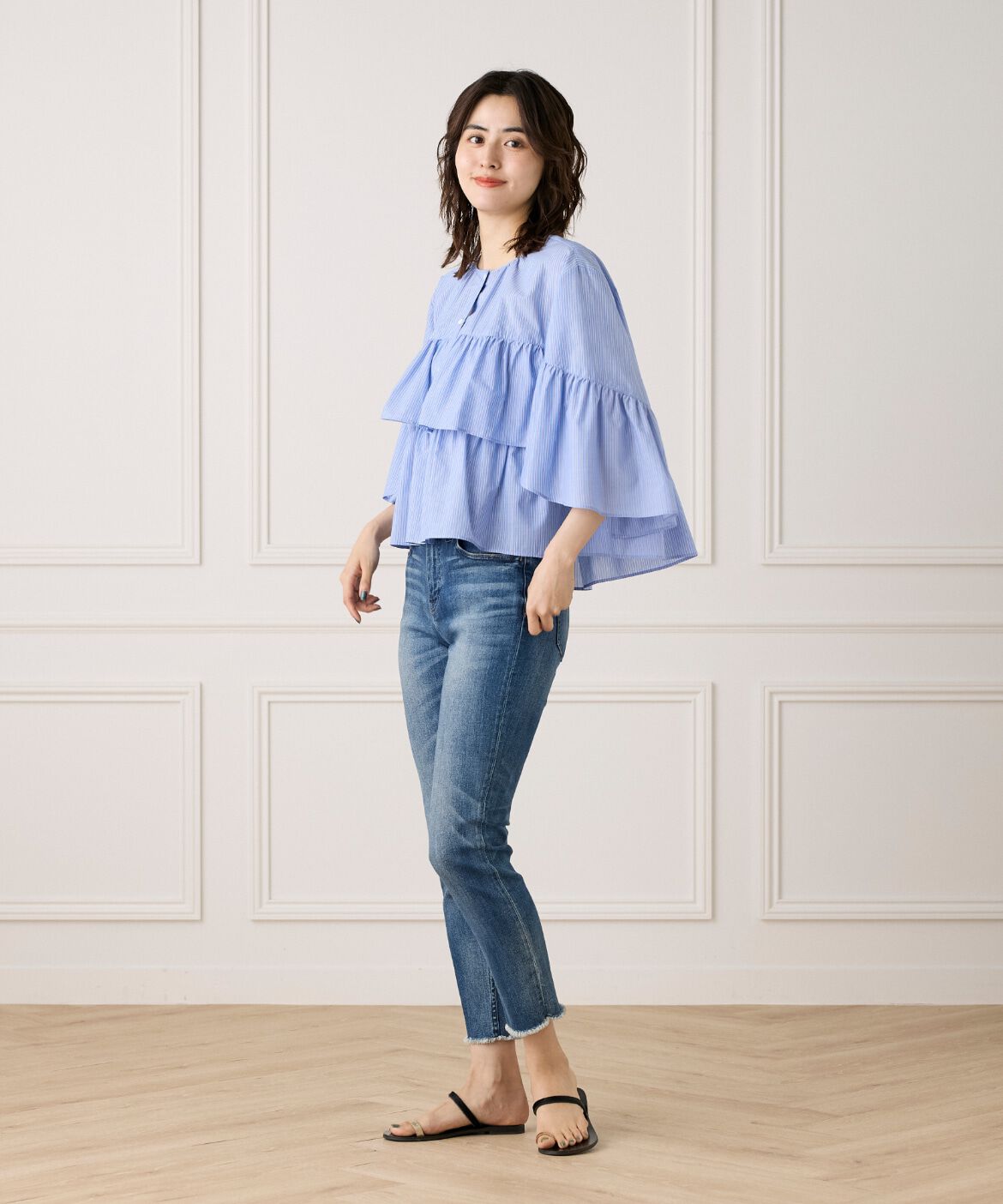 7-IDconcept.「《WEB限定カラー》ティアードフリルブラウス」|シャツ・ブラウス|