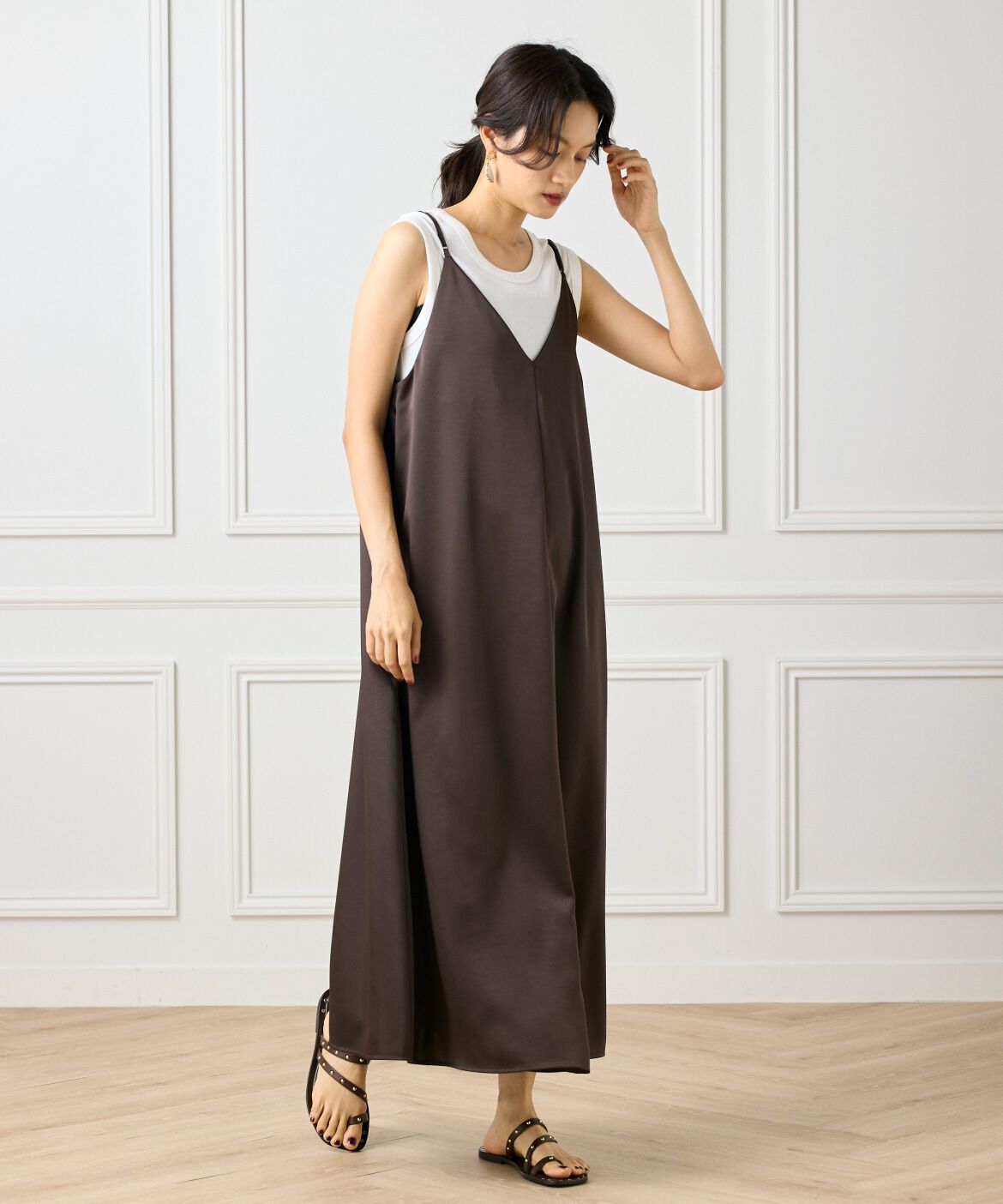 INED「2WAYキャミソールワンピース」|ワンピース|ダークブラウ 4