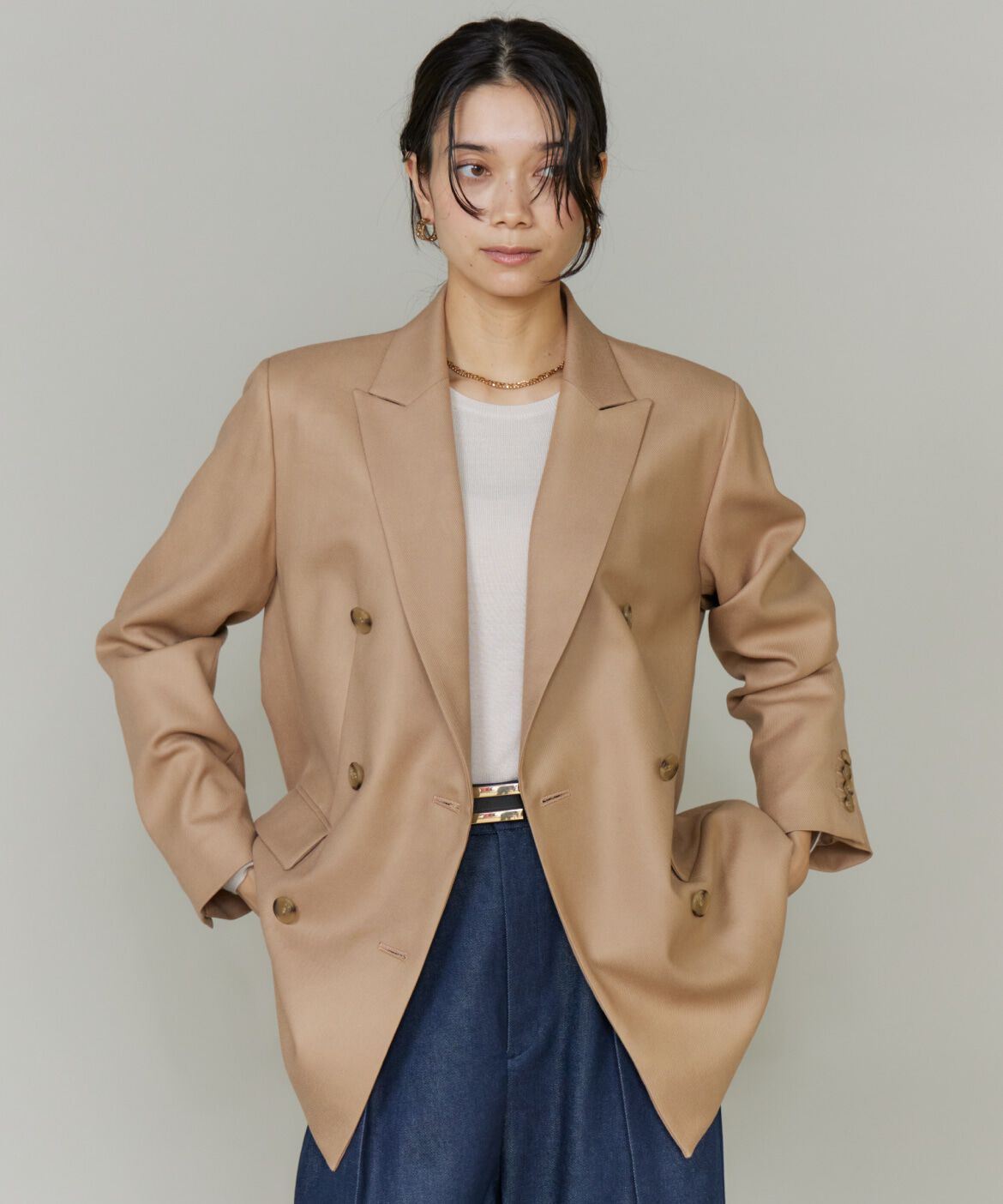 INED「《三尋木奈保コラボ・Oggi11月号掲載商品》ダブルブレストジャケット」|テーラードジャケット|