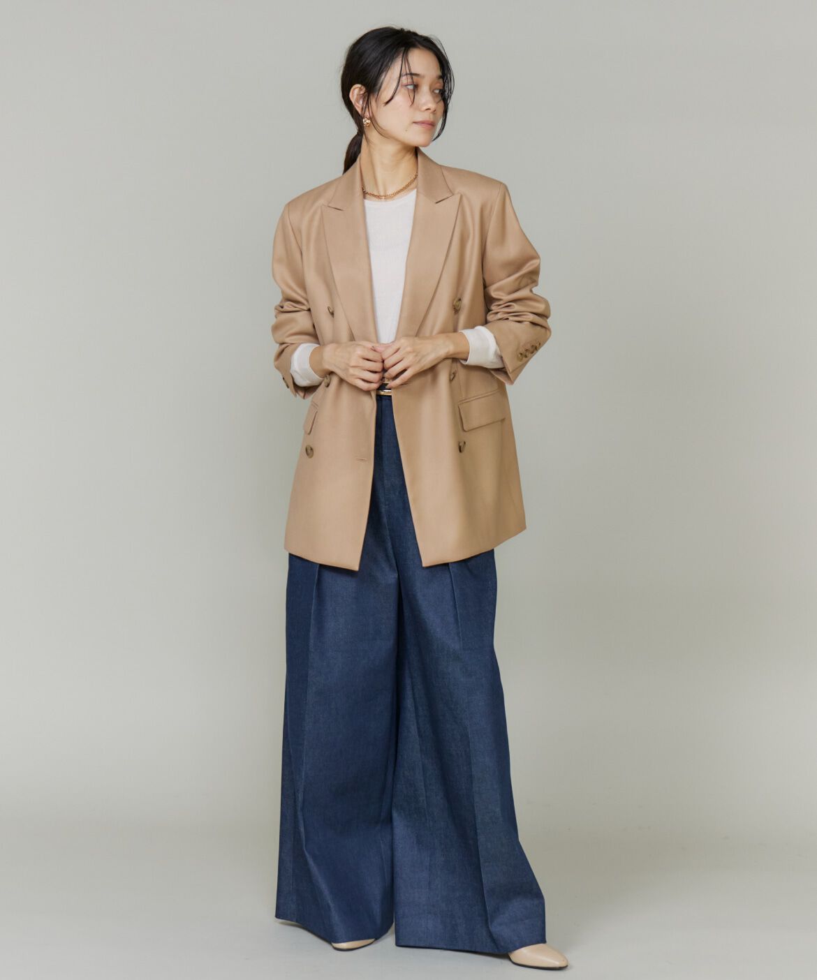 INED「《三尋木奈保コラボ・Oggi11月号掲載商品》ダブルブレストジャケット」|テーラードジャケット|