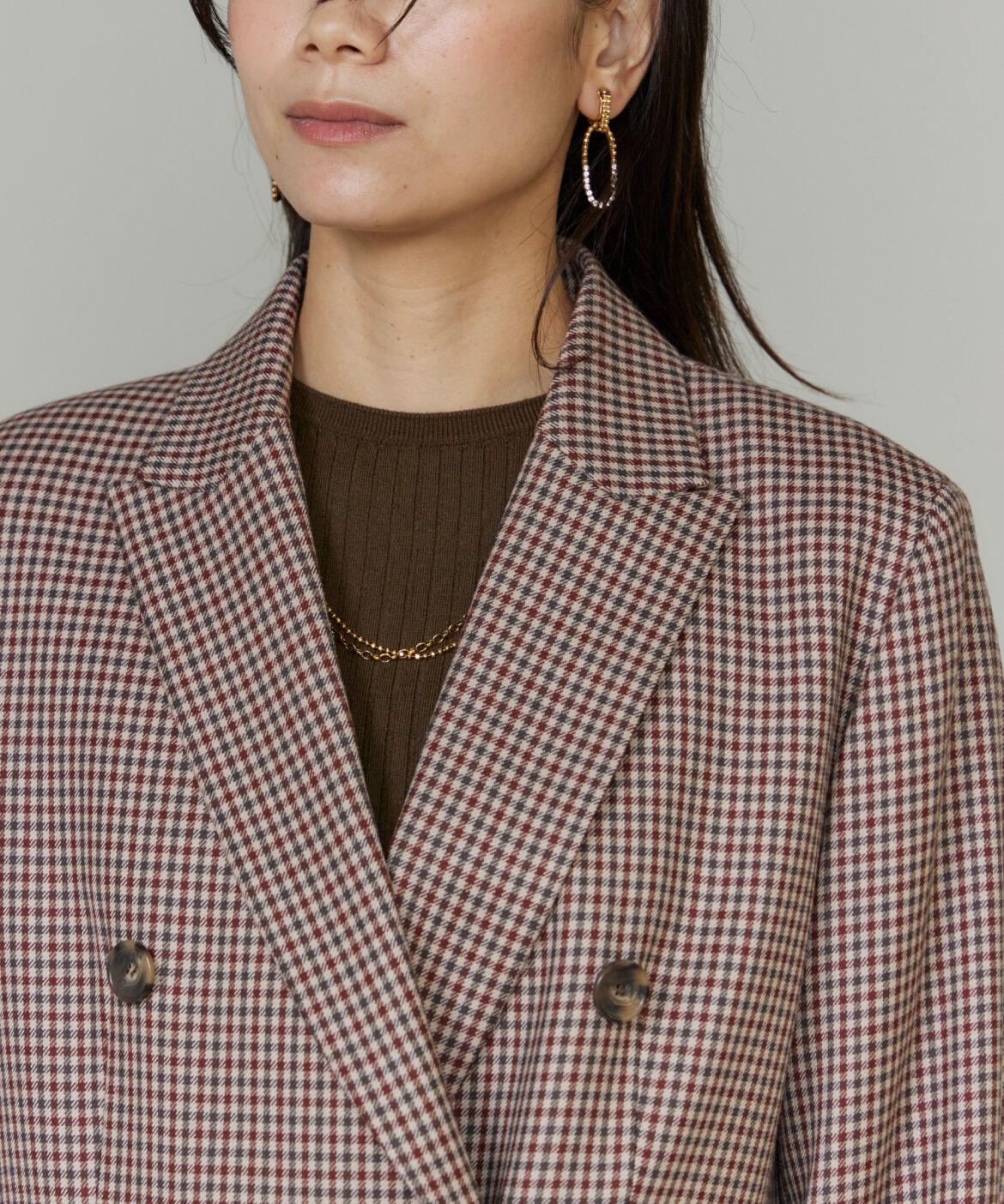 INED「《三尋木奈保コラボ・Oggi11月号掲載商品》ダブルブレストジャケット」|テーラードジャケット|