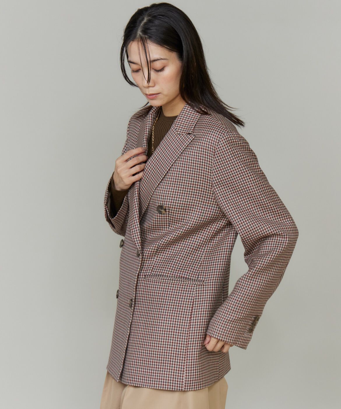 INED「《三尋木奈保コラボ・Oggi11月号掲載商品》ダブルブレストジャケット」|テーラードジャケット|