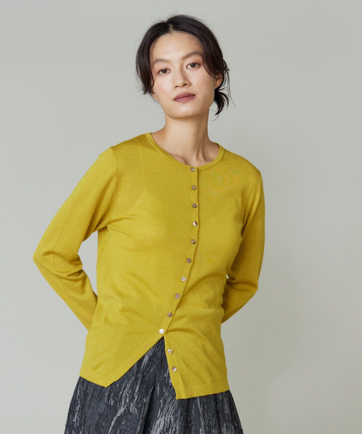 la veille by SUPERIOR CLOSET「アシンメトリーカーディガン」|カーディガン|カラシ2