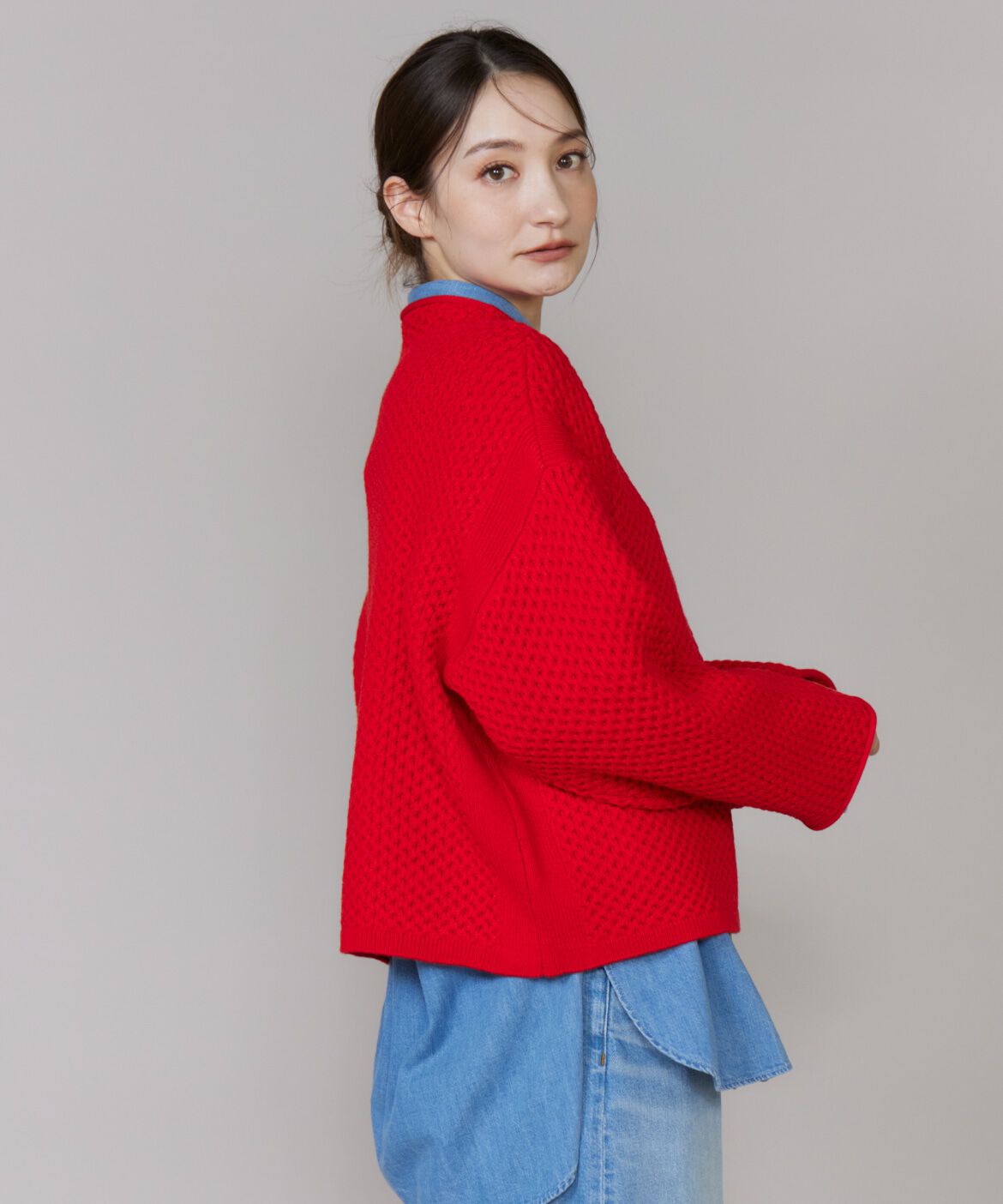DAY by DAY it&rsquo;s international「ハニカムモックネックプルオーバー」|ニット・セーター|レッド