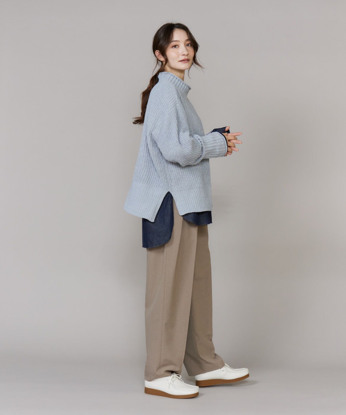 DAY by DAY it&rsquo;s international「ラメモール畦編みハイネックニット」|ニット・セーター|