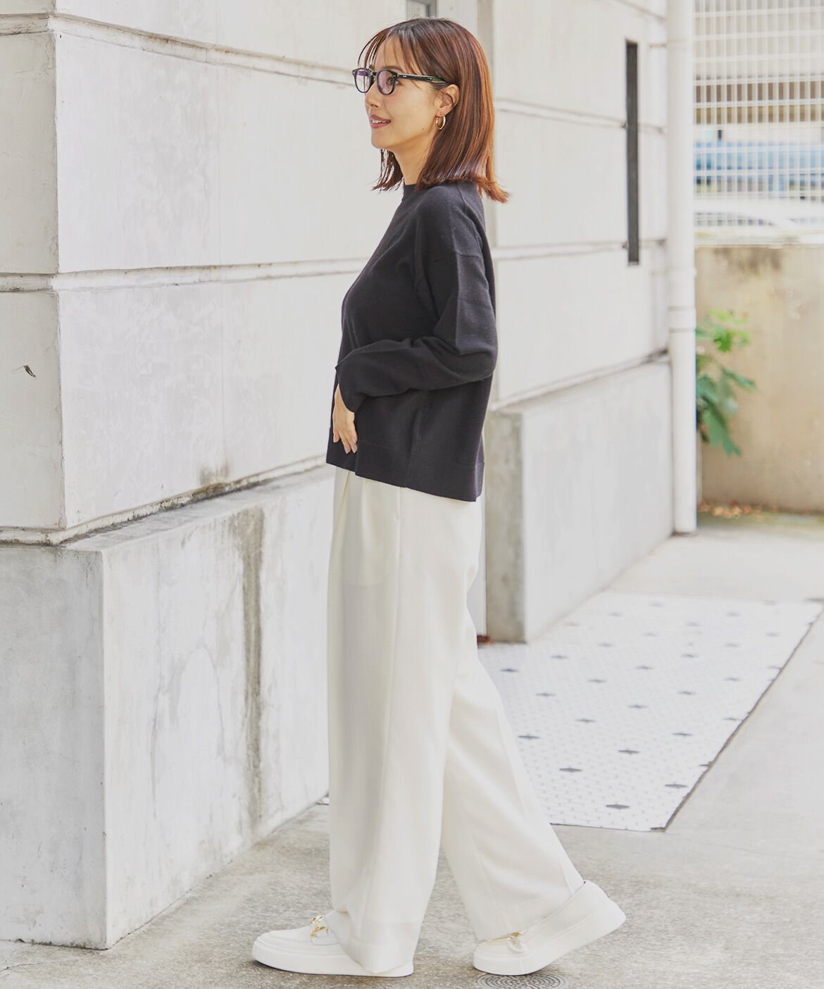 INED「ウール100%クルーネックニット」|ニット・セーター|