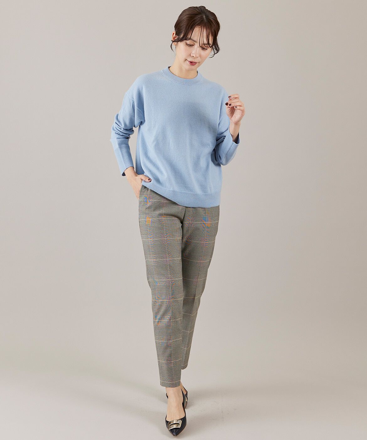 INED「ウール100%クルーネックニット」|ニット・セーター|