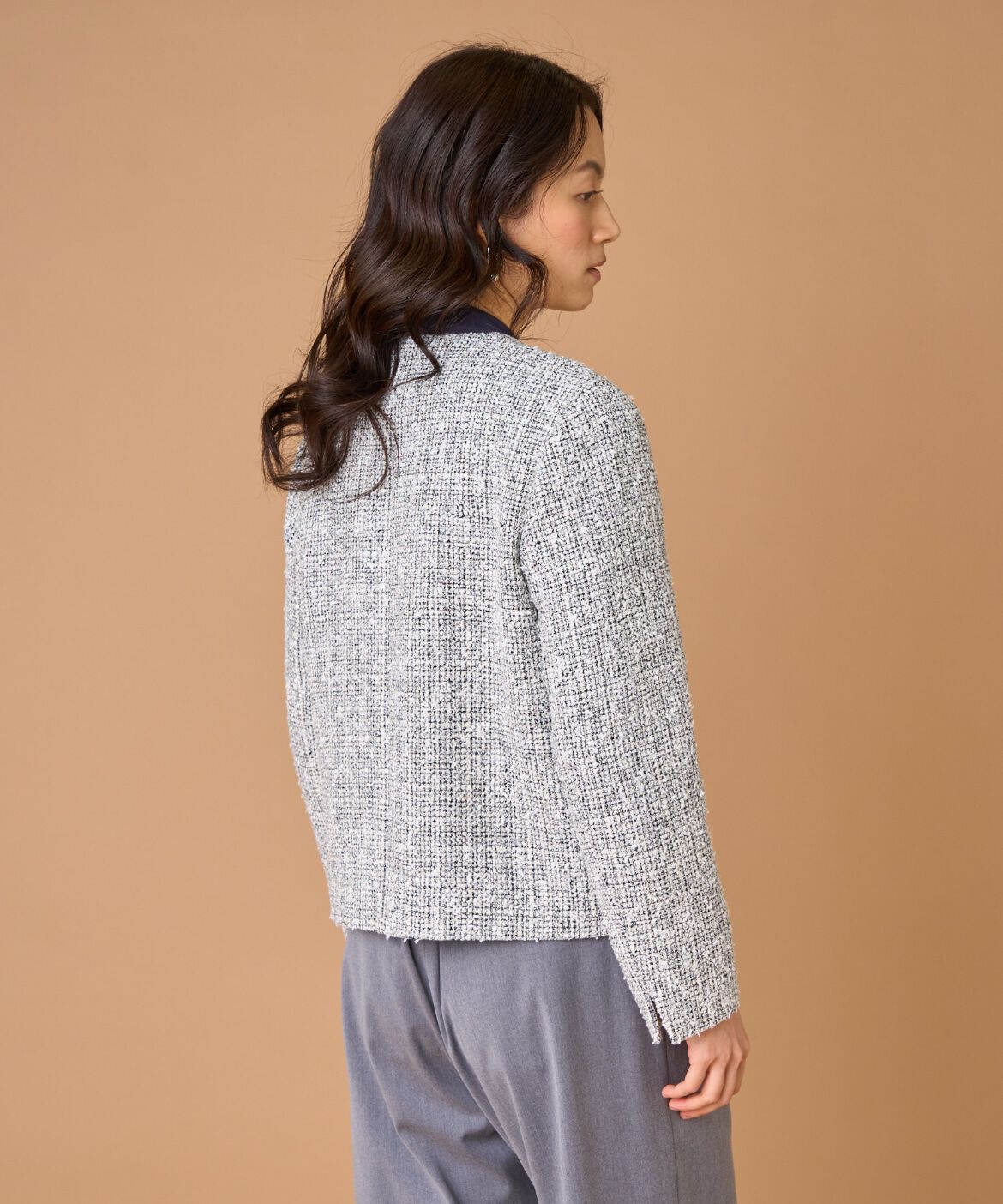 7-IDconcept.「ツイードノーカラージャケット」|ノーカラージャケット|