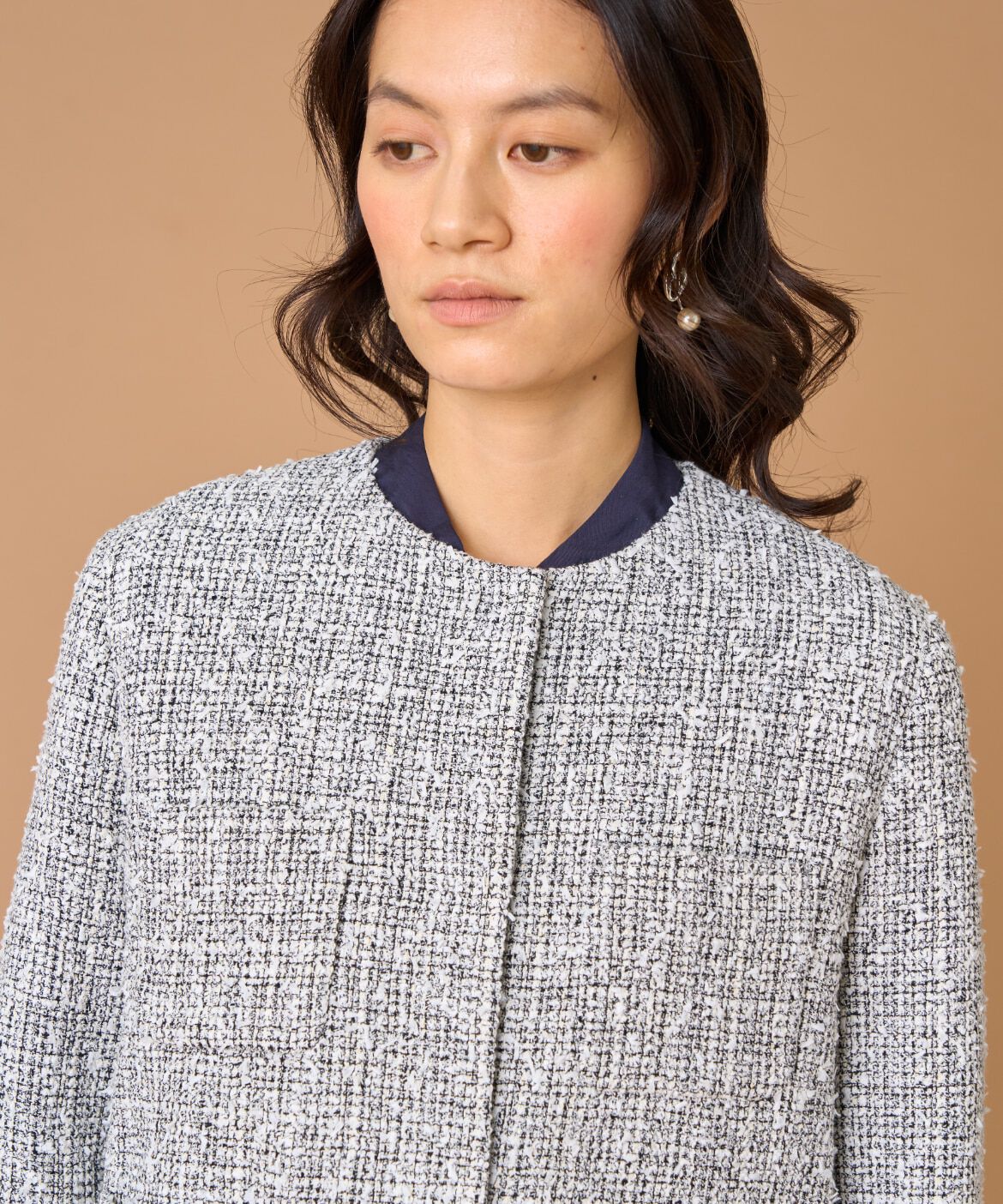 7-IDconcept.「ツイードノーカラージャケット」|ノーカラージャケット|