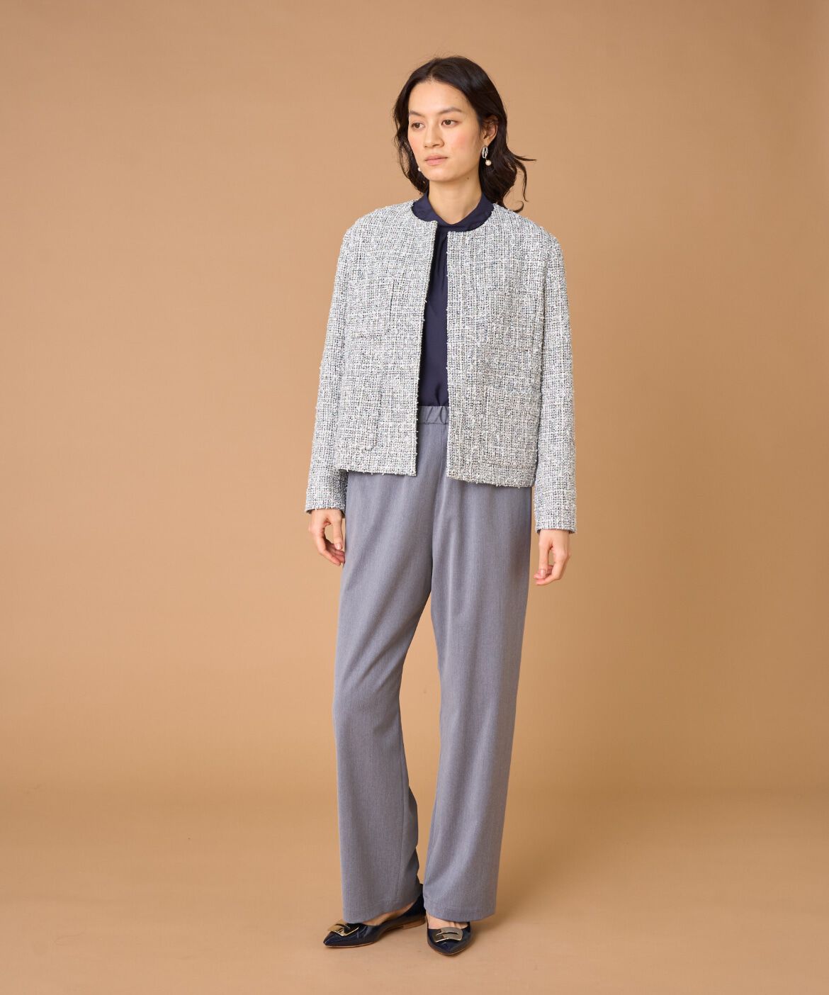 7-IDconcept.「ツイードノーカラージャケット」|ノーカラージャケット|