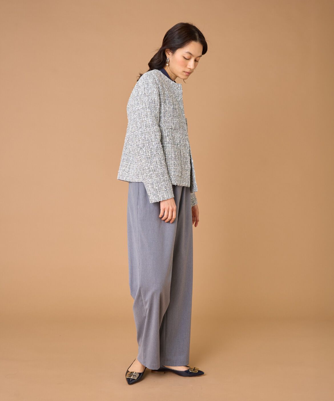 7-IDconcept.「ツイードノーカラージャケット」|ノーカラージャケット|