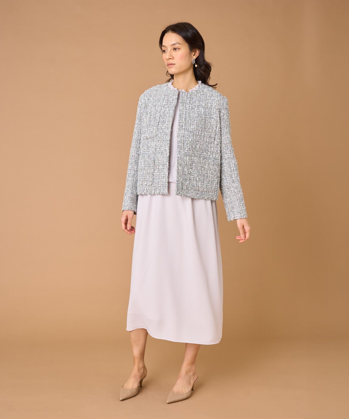 7-IDconcept.「ツイードノーカラージャケット」|ノーカラージャケット|