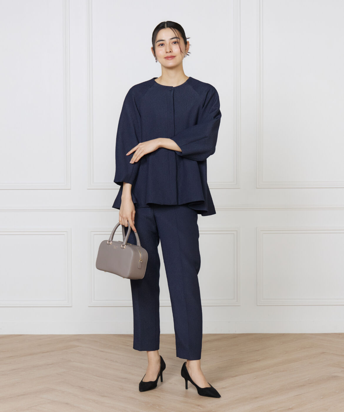 7-IDconcept.「《大きいサイズ》フクレジャカード センタープレスパンツ」|スラックス|