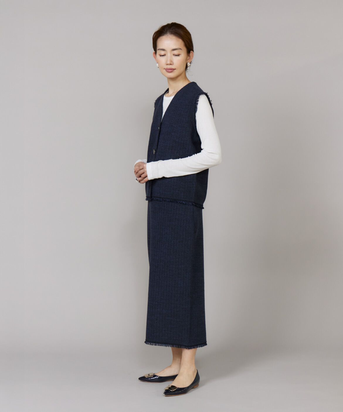 Le Souk「ニットツイードジレ」|ニット・セーター|