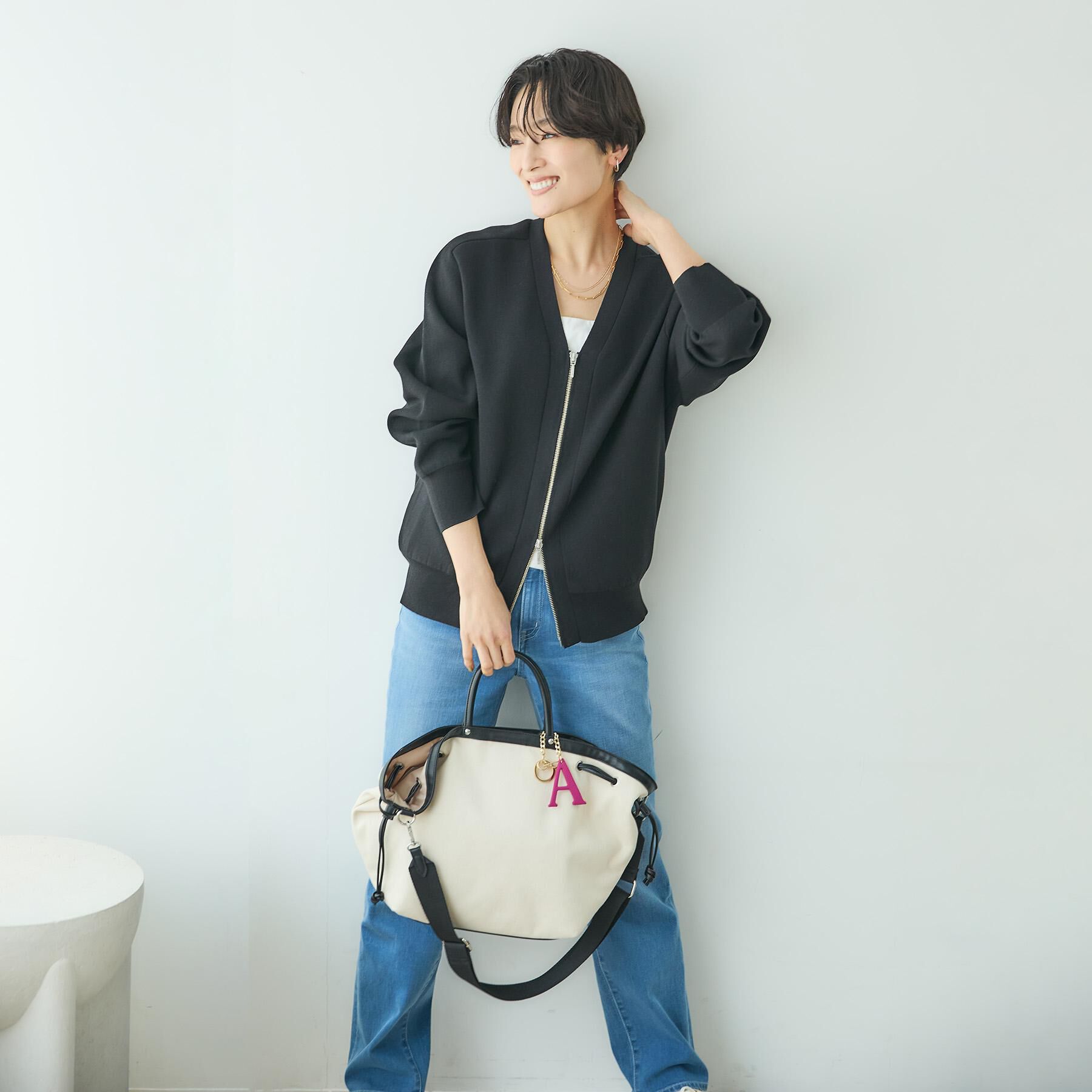 UNTITLED「【軽羽織り/セットアップ可】ジップアップニットカーディガン」|カーディガン|