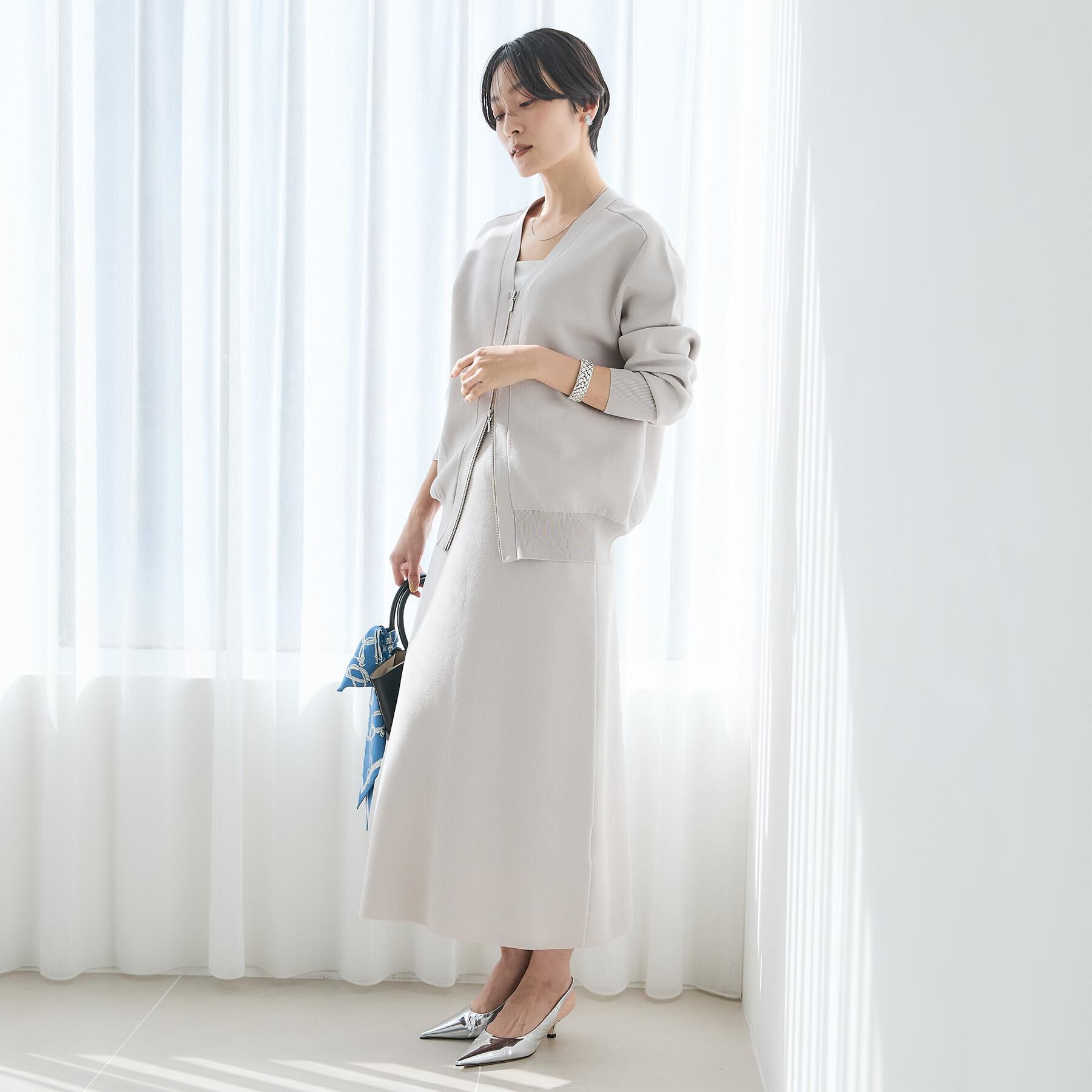 UNTITLED「Aラインニットスカート」|スカート|