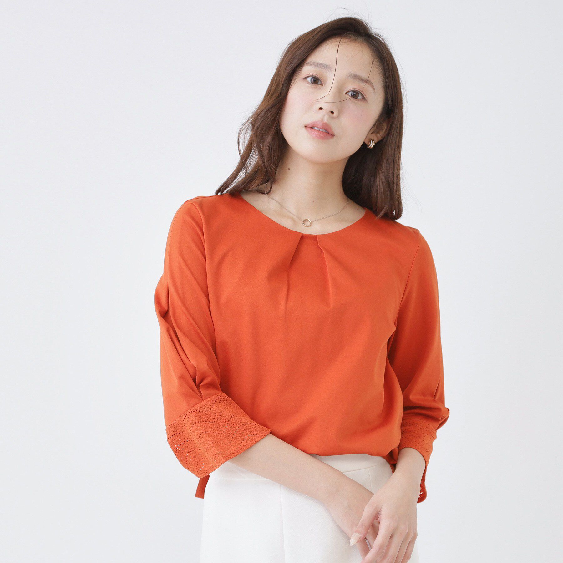 COUP DE CHANCE「【手洗い可／日本製】レース袖カットソー」|Tシャツ・カットソー|