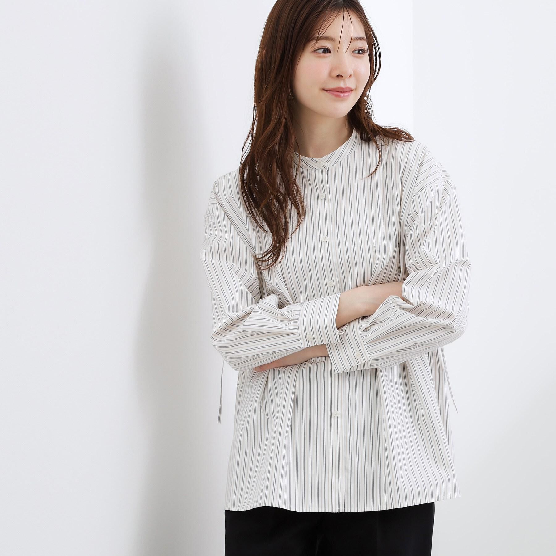grove「【体型カバー】ウエストタック スタンドネックシャツ」|シャツ・ブラウス|
