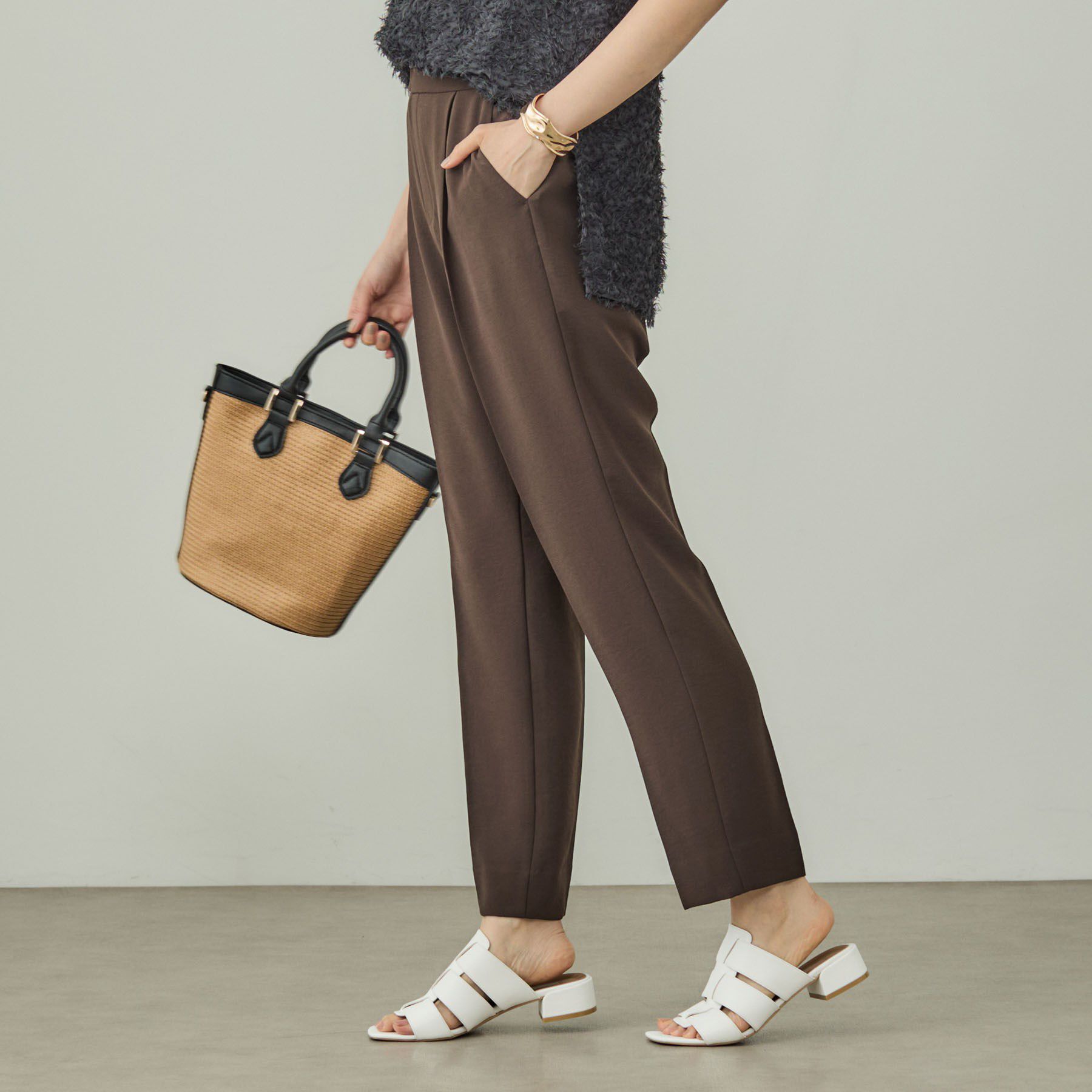 INDIVI「【洗える／UVケア】テーパードパンツ」|スーツ|