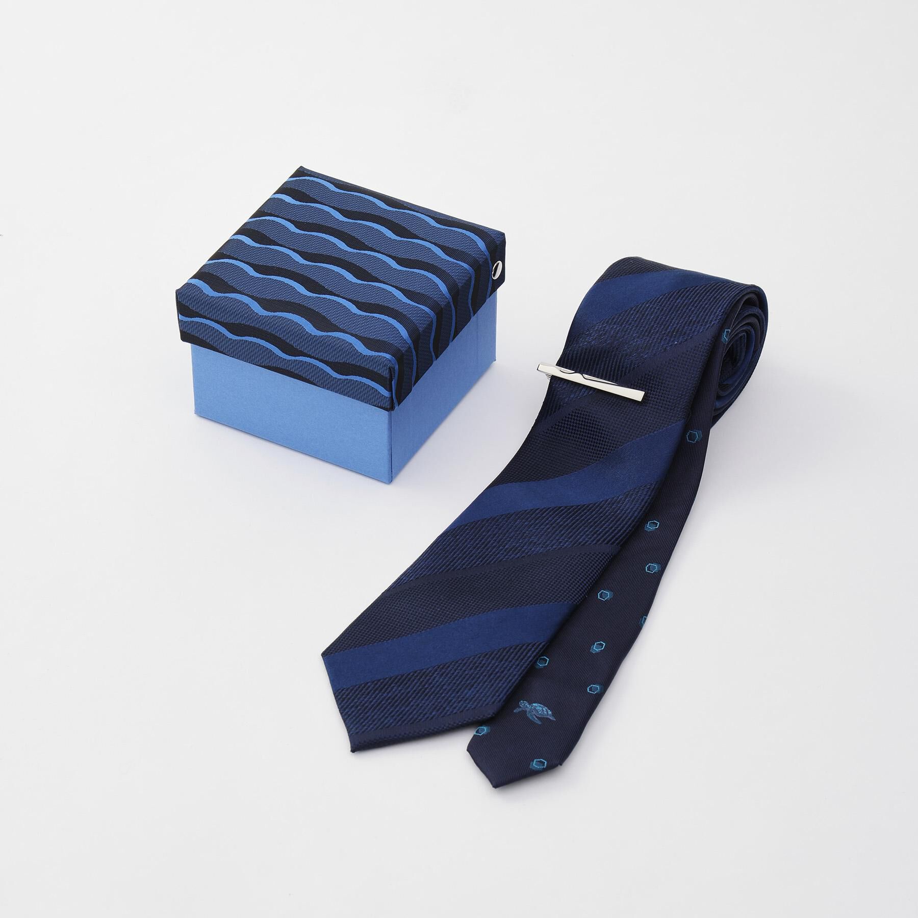 TAKEO KIKUCHI「【BOXセット】Sea Creatures ネクタイ＆タイバー」|ネクタイ・蝶ネクタイ|ネイビー(694)