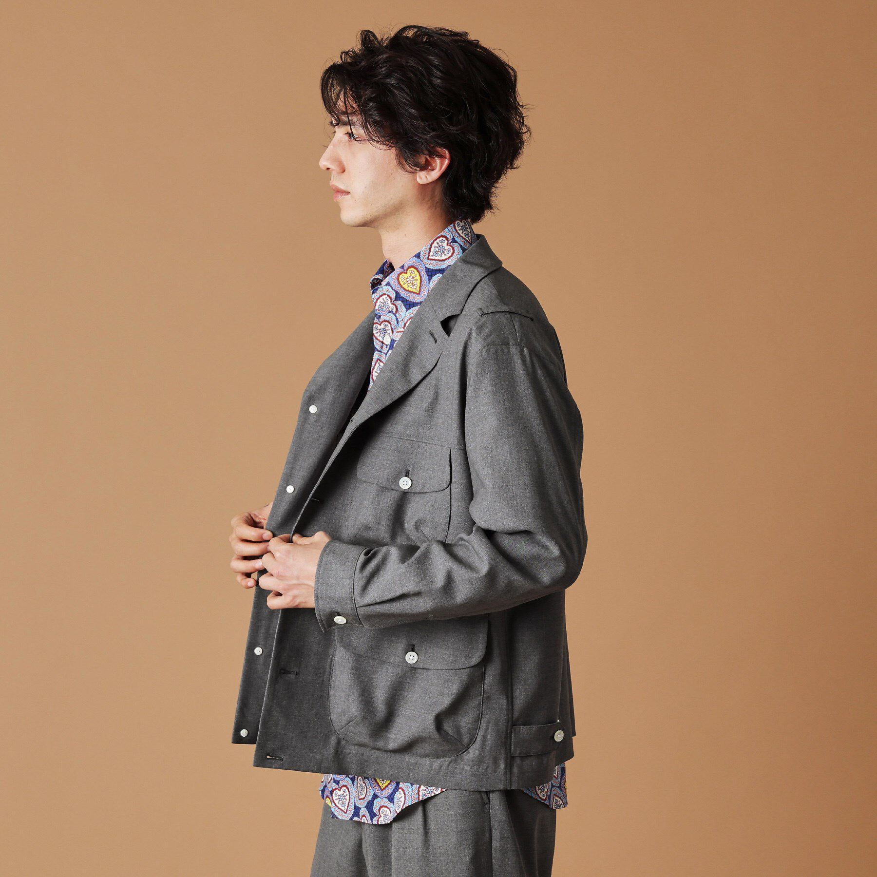 40CARATS&525「トニック グレーカバーオール」|ブルゾン・スタジャン|