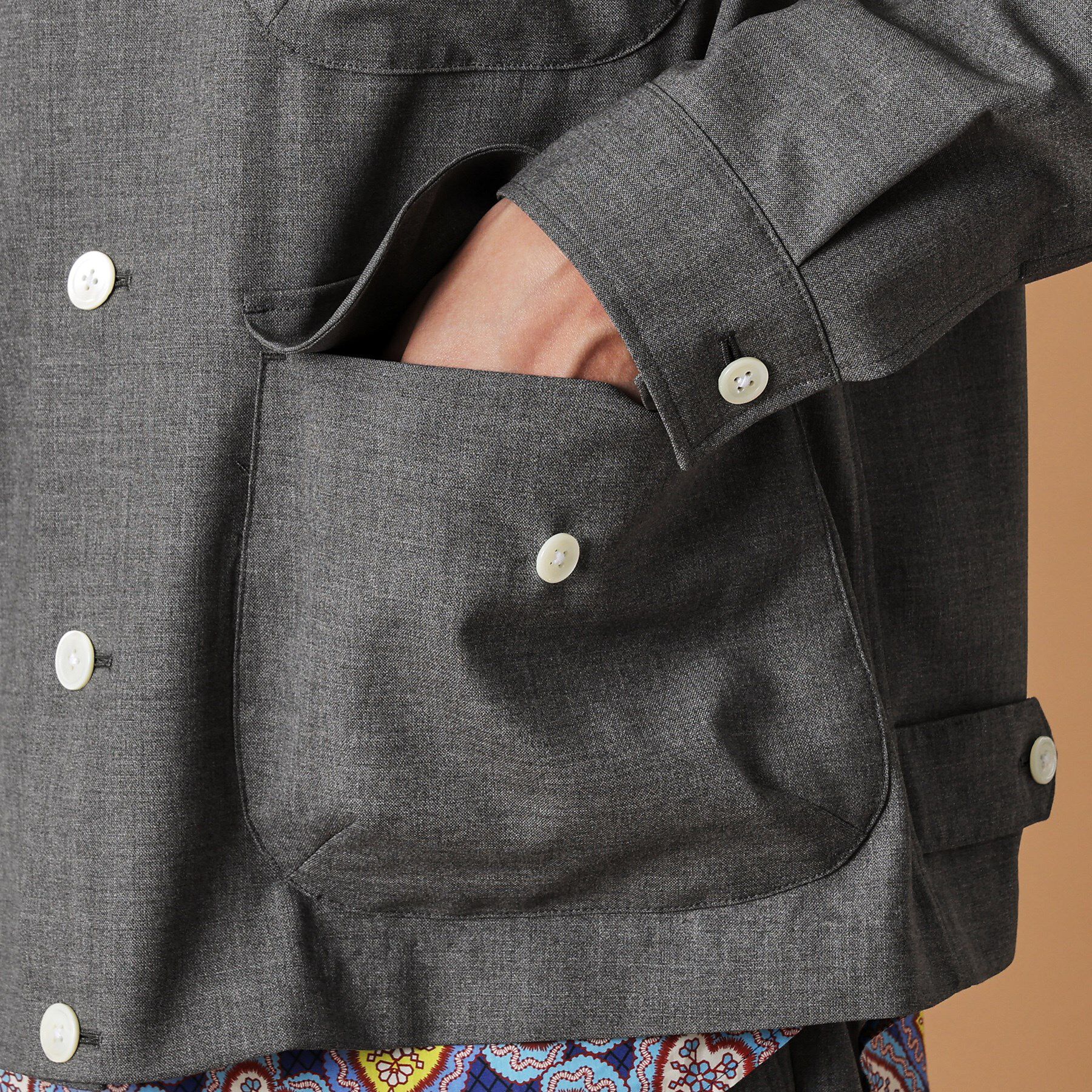 40CARATS&525「トニック グレーカバーオール」|ブルゾン・スタジャン|