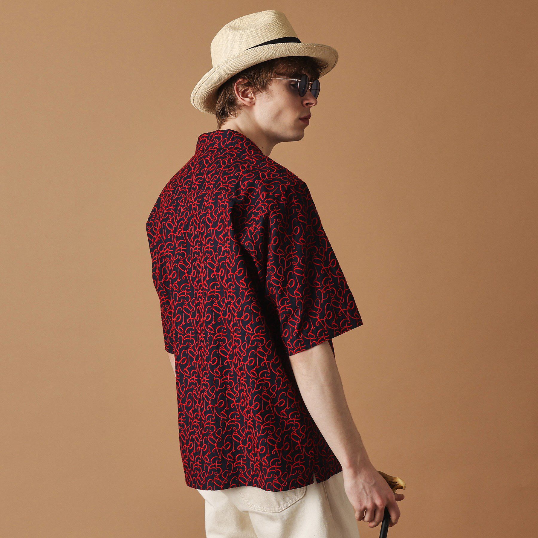 40CARATS&525「数字エンブロイダリー半袖シャツ」|シャツ・ブラウス|