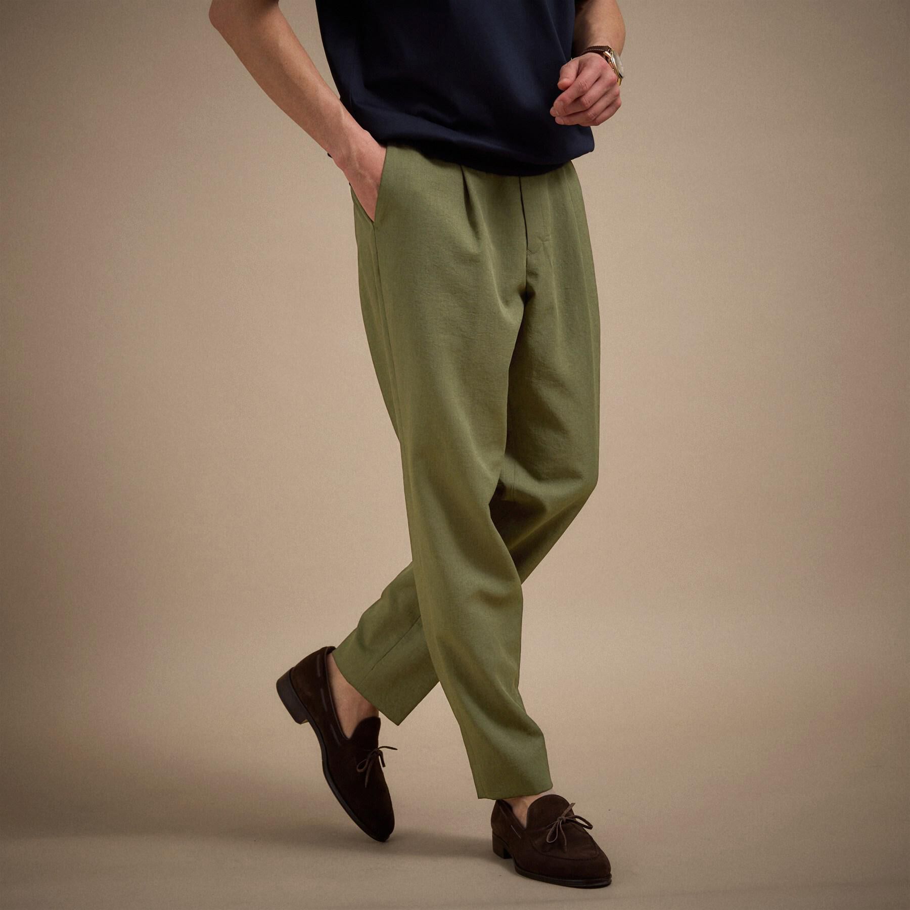 TAKEO KIKUCHI「リネンライクカルゼイージーパンツ」|その他|カーキ(027)