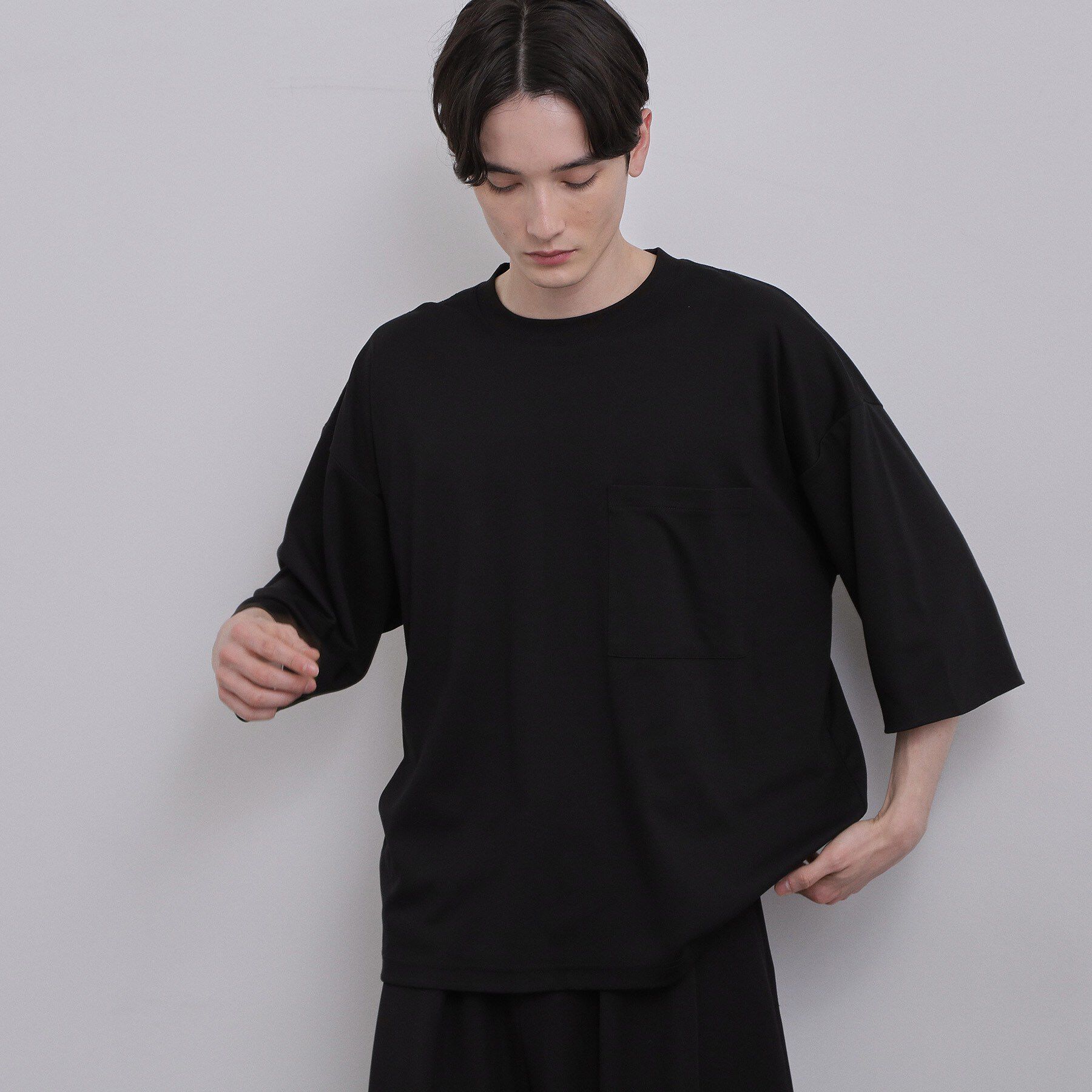 tk.TAKEO KIKUCHI「スムースシルケット レイヤードカットソー」|Tシャツ・カットソー|ブラック(019)