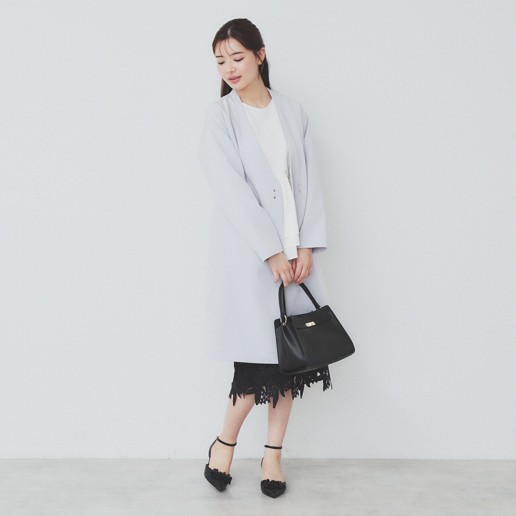 index「ストレッチノーカラーコート【洗濯機洗い可/イージーアイロン】」|ノーカラーコート|