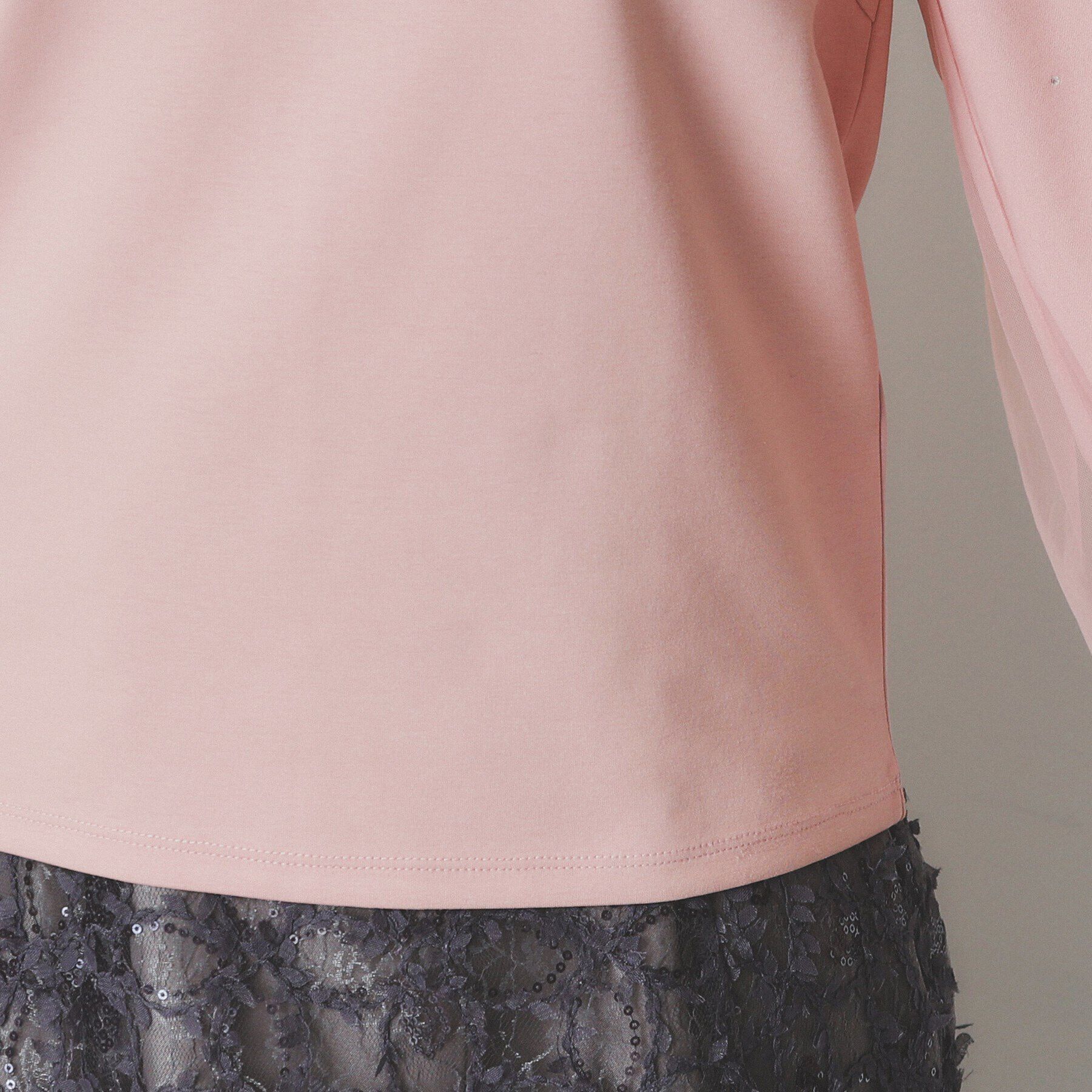 index「ビジュー付きチュールバルーンスリーブトップス【洗濯機洗い可】」|Tシャツ・カットソー|