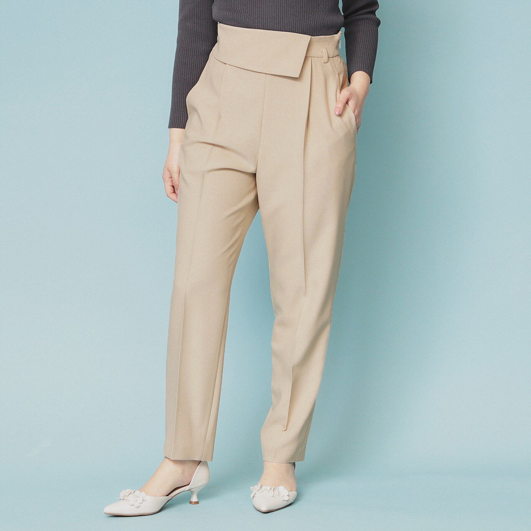 index「ウエスト折り返しテーパードパンツ【洗濯機洗い可/防シワ】」|その他|