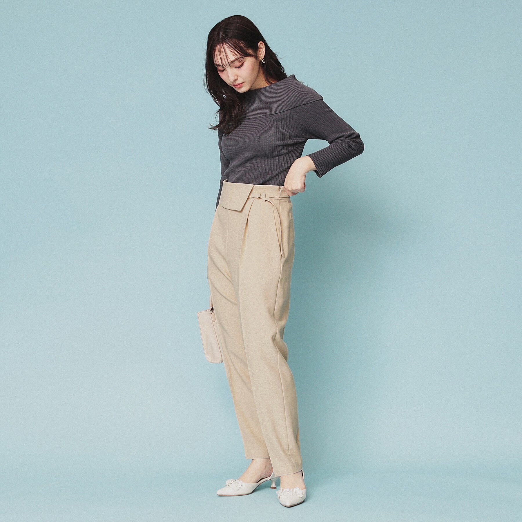 index「ウエスト折り返しテーパードパンツ【洗濯機洗い可/防シワ】」|その他|