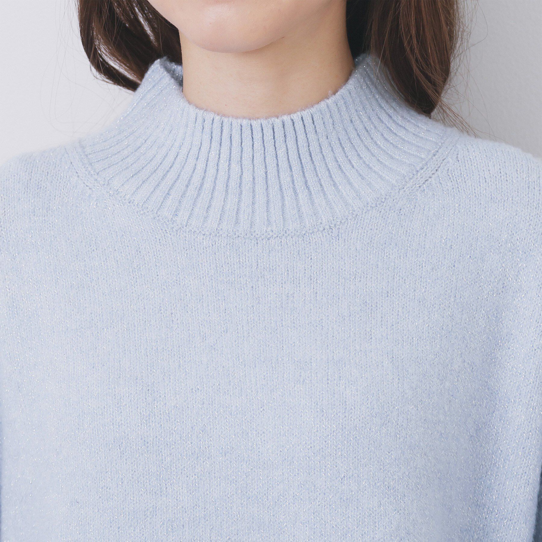 index「選べる2丈 ハイネックカラーミックスラメニット【洗濯機OK】」|ニット・セーター|