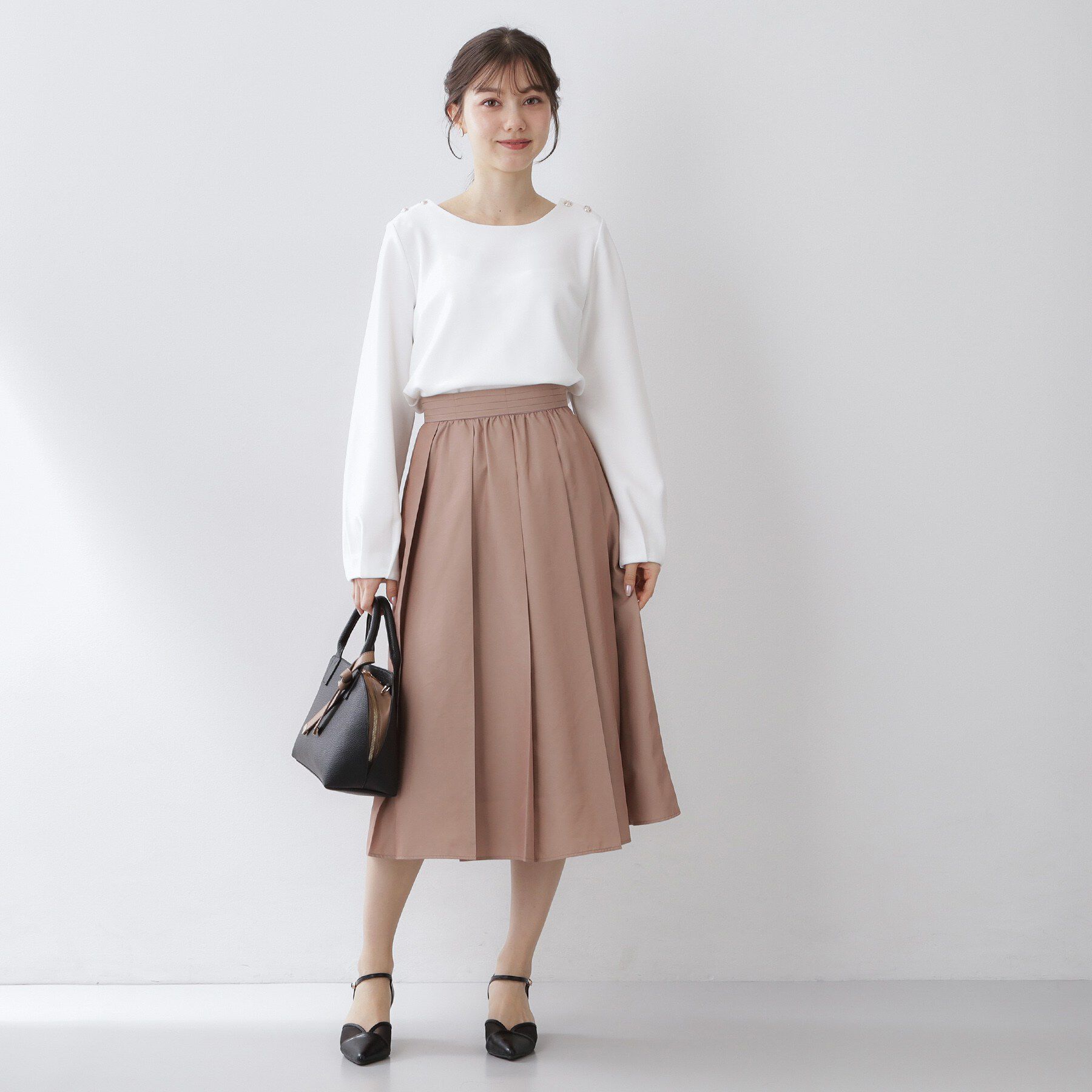 index「肩ボタンボートネックトップス【洗濯機OK】」|Tシャツ・カットソー|