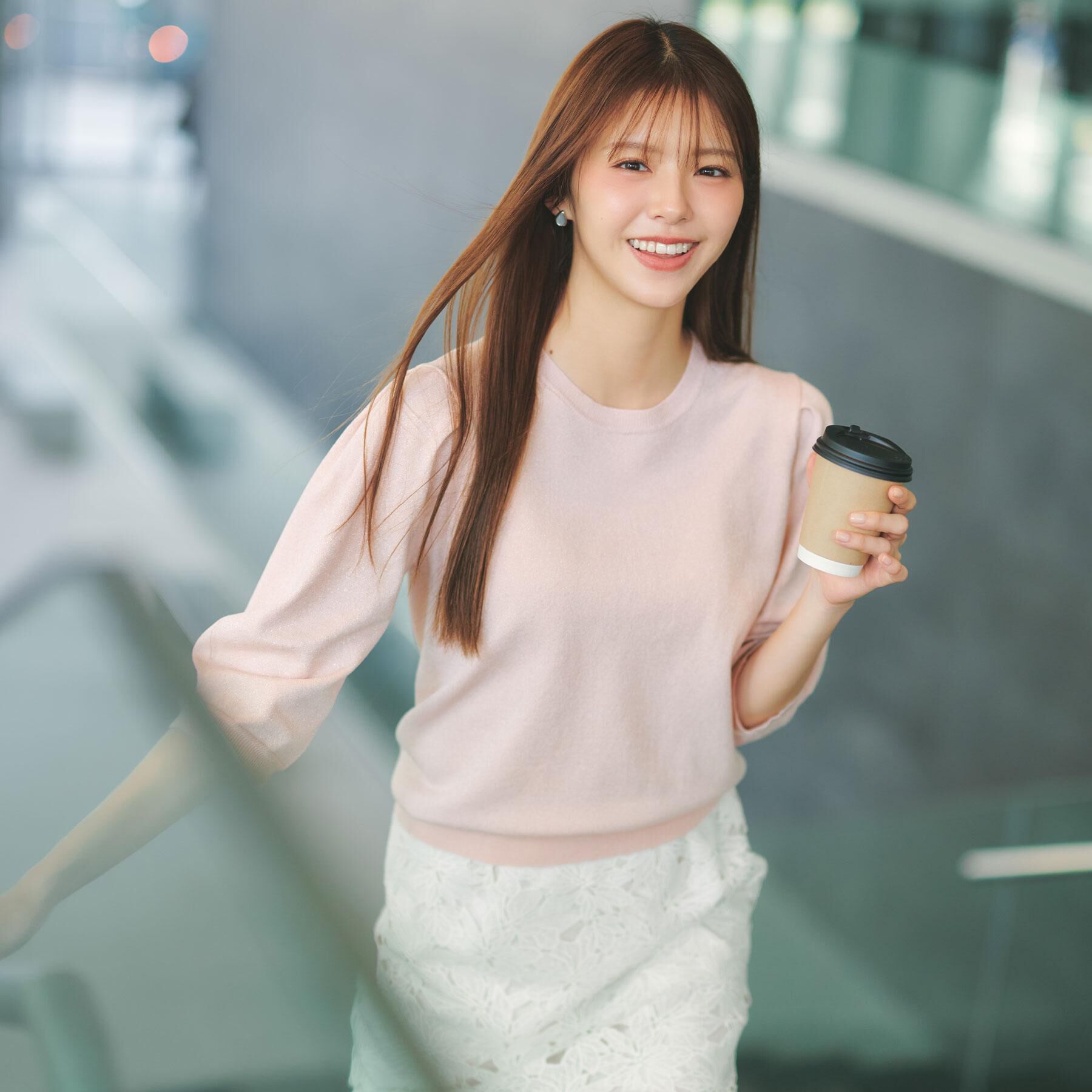 index「6分袖タックスリーブニット【洗濯機OK/UVケア】《XS～LL/9col》」|ニット・セーター|