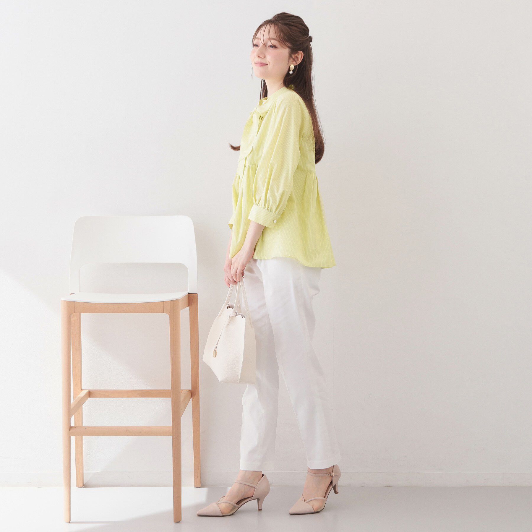 index「2WAYペプラムブラウス/ボウタイ取り外し可【洗濯機OK/イージーアイロン/防シワ】《XS～LL/8」|シャツ・ブラウス|