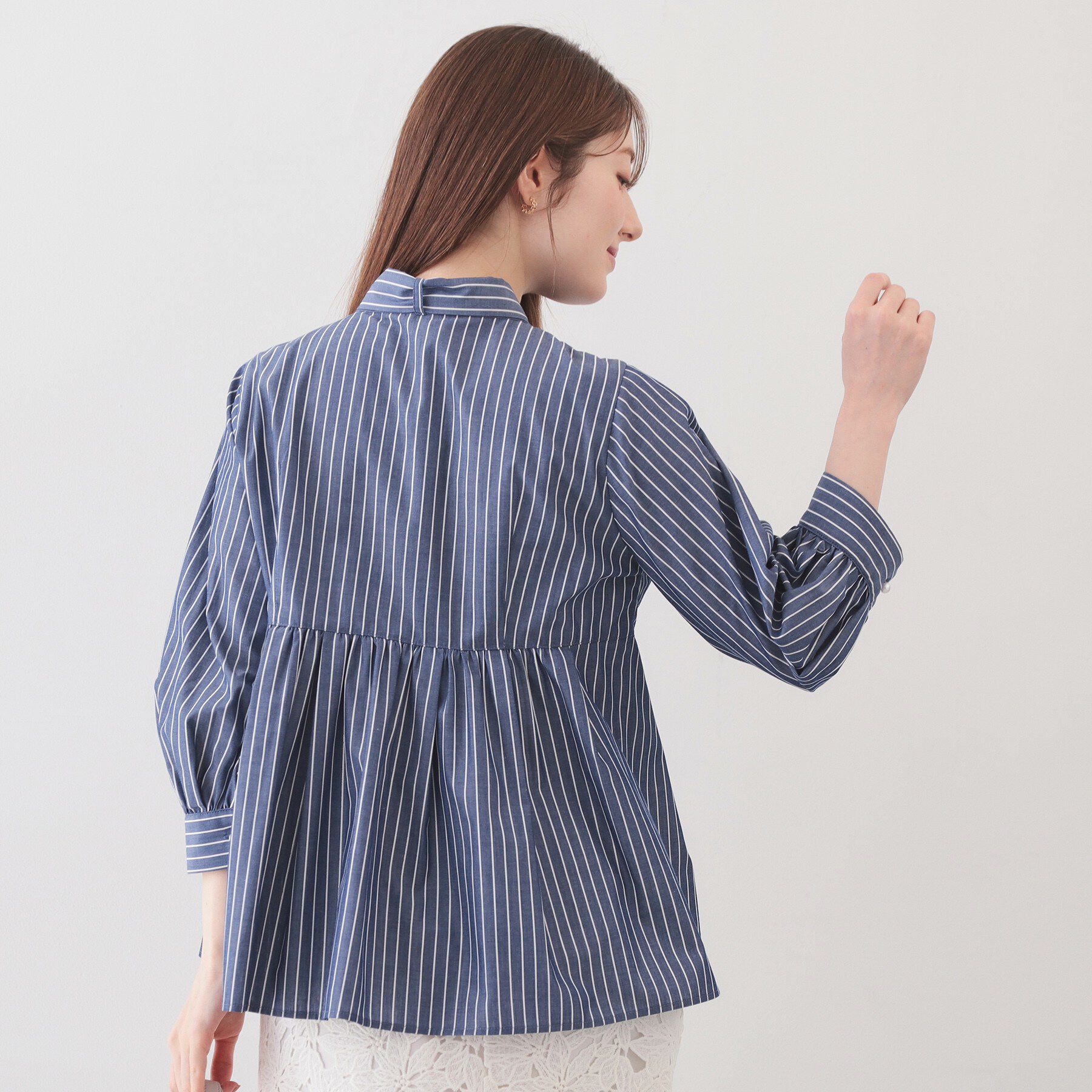 index「2WAYペプラムブラウス/ボウタイ取り外し可【洗濯機OK/イージーアイロン/防シワ】《XS～LL/8」|シャツ・ブラウス|